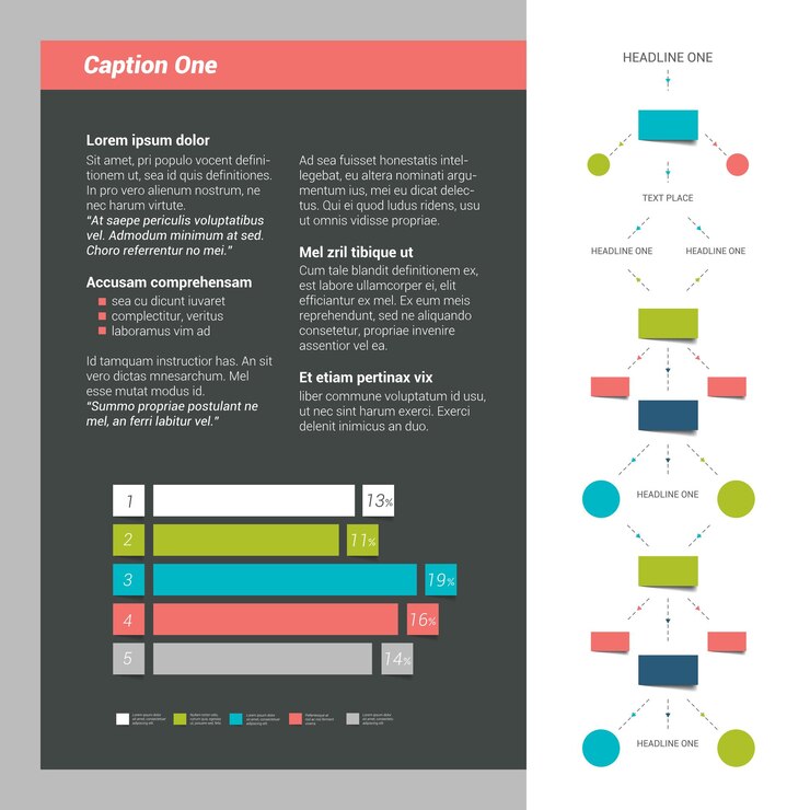 Vector página de folleto diseño de revista para infografía plantilla web