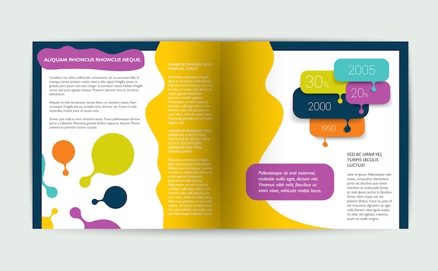 Página de folleto Diseño de revista para infografía Plantilla web