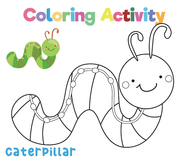 Página de hoja de trabajo de animales para colorear Actividad divertida para niños Hoja de trabajo educativa imprimible para colorear