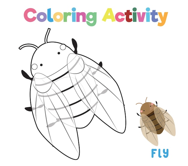 Página de hoja de trabajo de animales para colorear Actividad divertida para niños Hoja de trabajo educativa imprimible para colorear