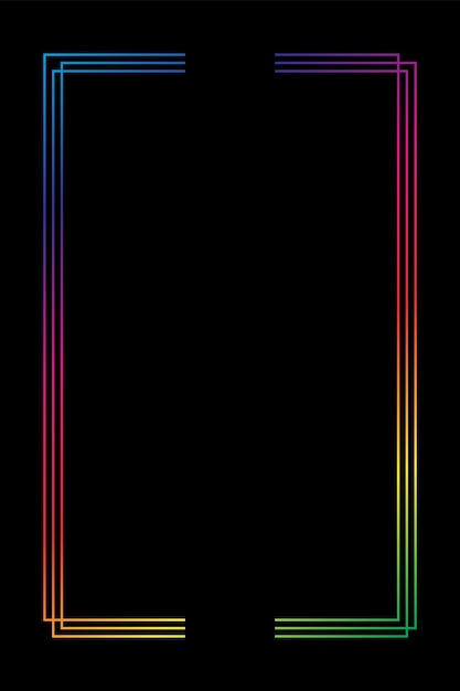 Página de ilustración de la línea de marco de borde en fondo negro