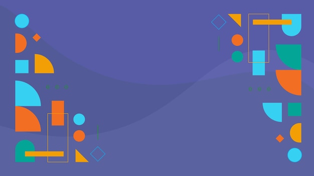 Página de inicio de banner de fondo de diseño vectorial de formas geométricas planas de polígono púrpura abstracto colorido