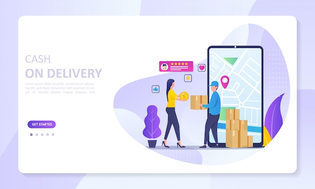 Página de inicio del banner del servicio Cash On Delivery y seguimiento de pedidos