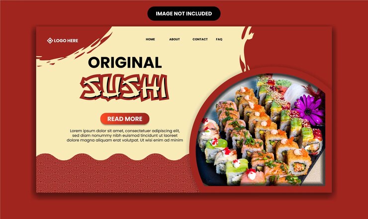 Vector página de inicio de comida japonesa