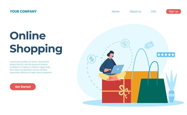 Página de inicio de compras en línea, comprar ropa y otros