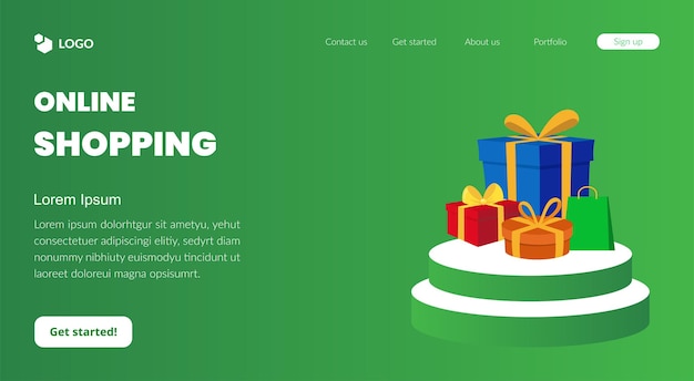 página de inicio de compras en línea de vector