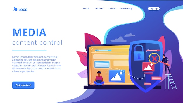 Página de inicio del concepto de control de contenido multimedia