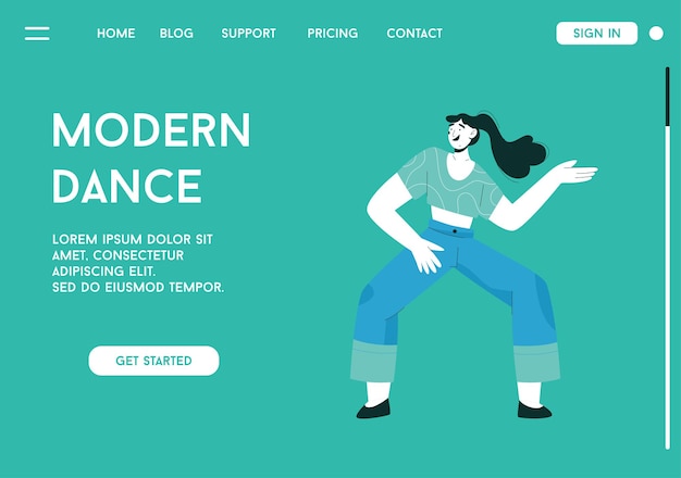 página de inicio del concepto de danza moderna