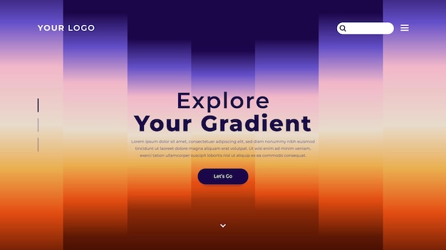 Vector página de inicio de degradado multicolor