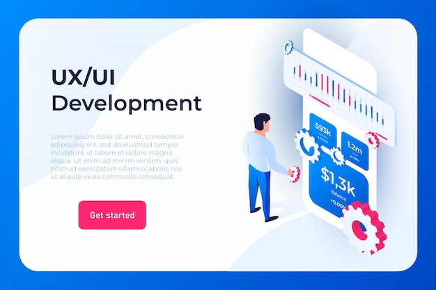 Página de inicio de desarrollo UI UX