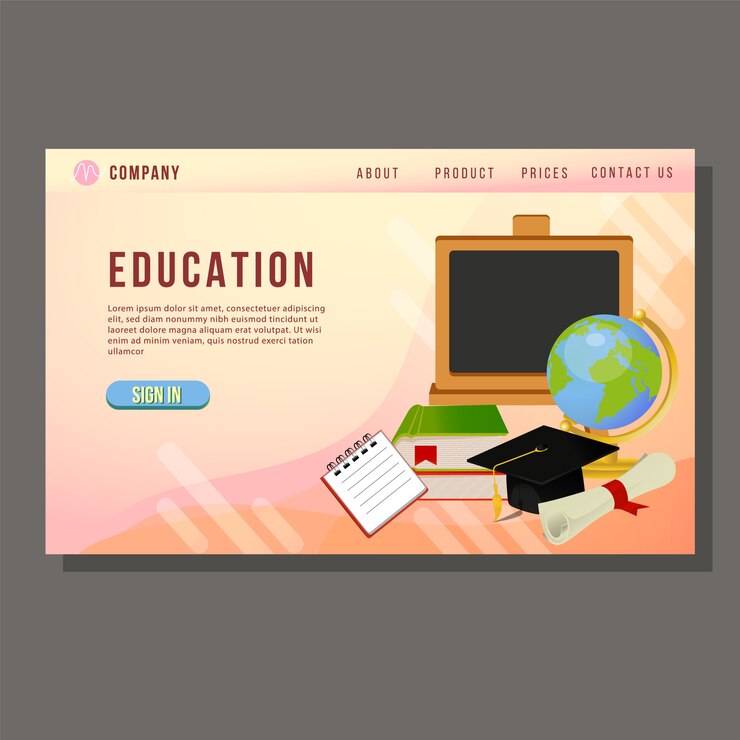Página de inicio de educación escolar bienes educativos