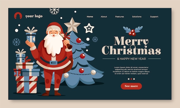 Página de inicio de feliz navidad