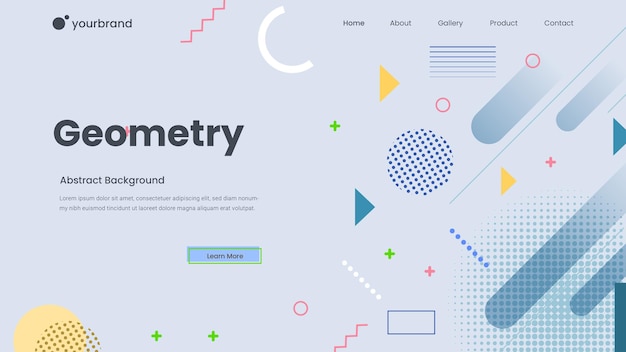 Página de inicio geométrica con degradado Vector Premium