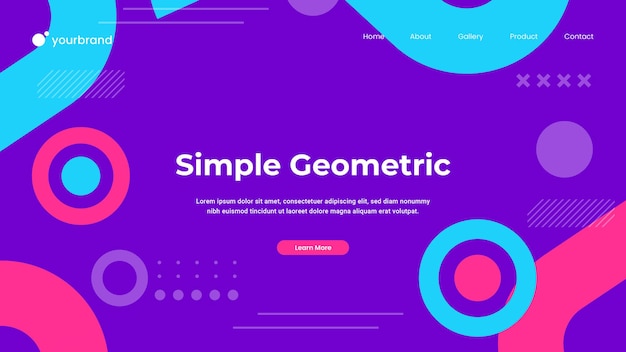 Página de inicio geométrica con degradado Vector Premium