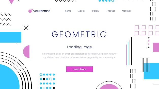 Página de inicio geométrica con degradado Vector Premium