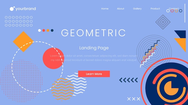 Página de inicio geométrica con degradado Vector Premium