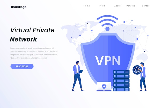 Página de inicio de ilustración del servicio vpn