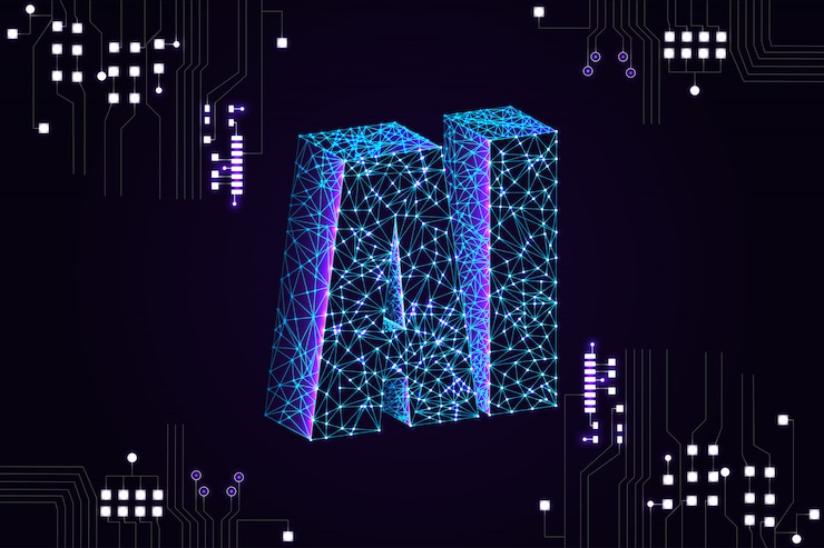 Vector página de inicio de inteligencia artificial (ai)
