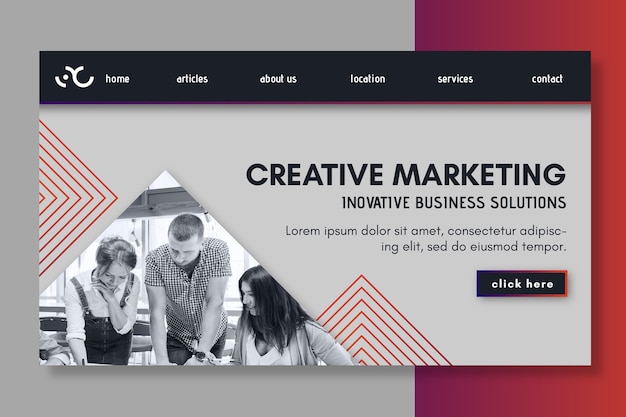 Página de inicio de marketing empresarial