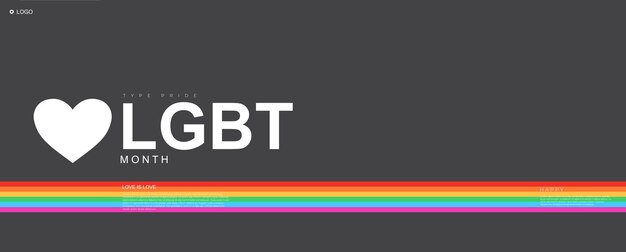 Página de inicio del mes del orgullo LGBT Fondo minimalista Ilustración vectorial