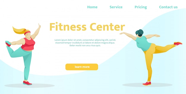 Página de inicio para el moderno gimnasio Sport Club