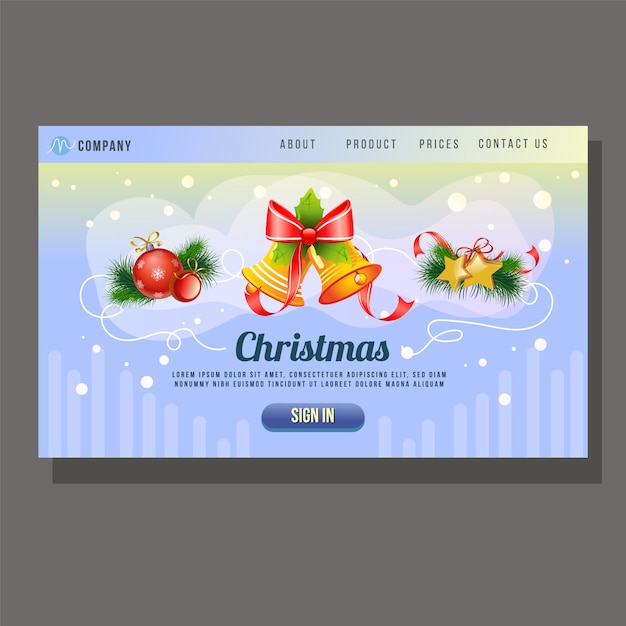 Página de inicio de navidad decoración de campana sitio web