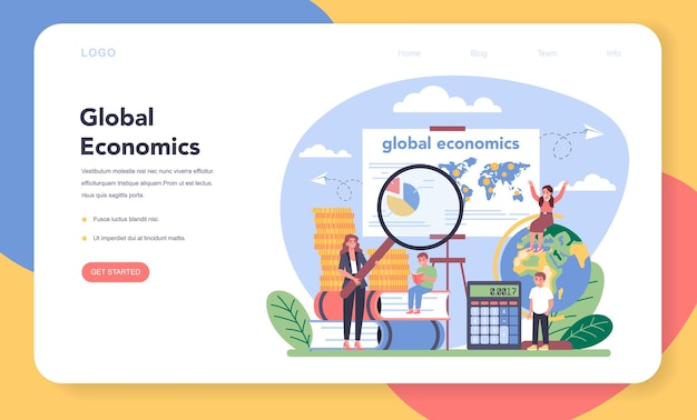 Página de inicio o banner web de la asignatura de economía