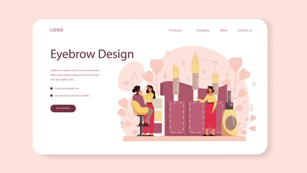 Página de inicio o banner web de diseñador y maestro de cejas