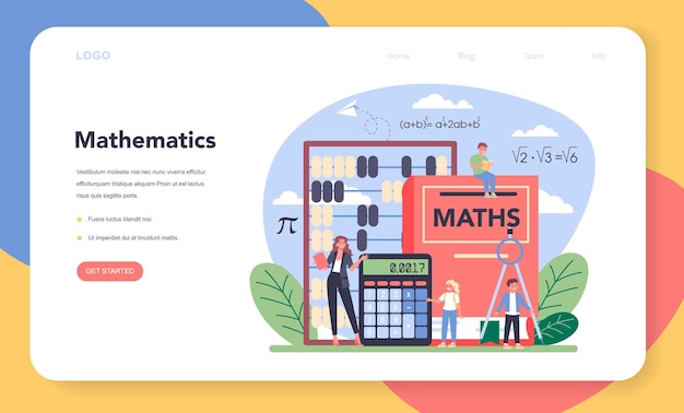 Página de inicio o banner web de materias de la escuela de matemáticas.