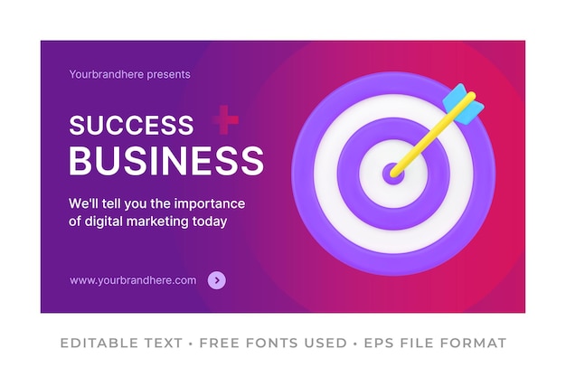 Página de inicio de promoción de éxito empresarial con flecha de objetivo en diana banner de internet publicidad ilustración vectorial Desarrollo de estrategia de marketing digital comercial para la riqueza de ganancias de la empresa