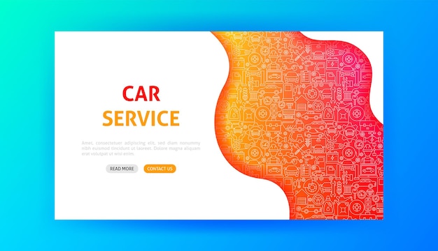 Página de inicio de servicio de coche. Ilustración de vector de diseño de esquema.