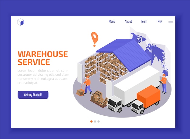 Página de inicio del servicio de entrega