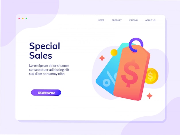 Página de inicio del sitio web especial Super Sales