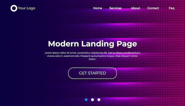 Página de inicio del sitio web moderno