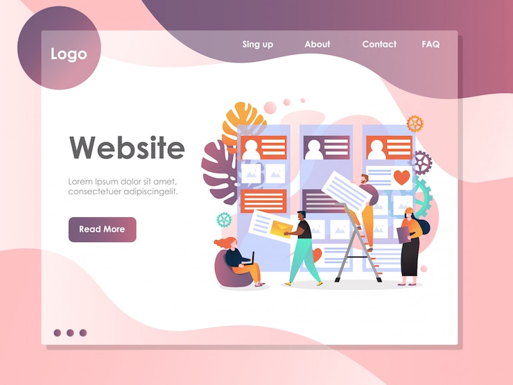 Vector página de inicio del sitio web del vector de servicios web