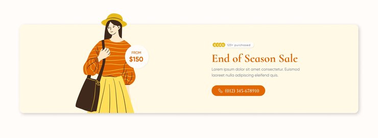 página de inicio de venta de fin de temporada de vector