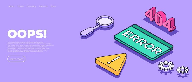 Vector página isométrica 404 plantilla de página de aterrizaje con error 404 no hay conexión a internet concepto de error técnico página no encontrada notificación de servicio en línea