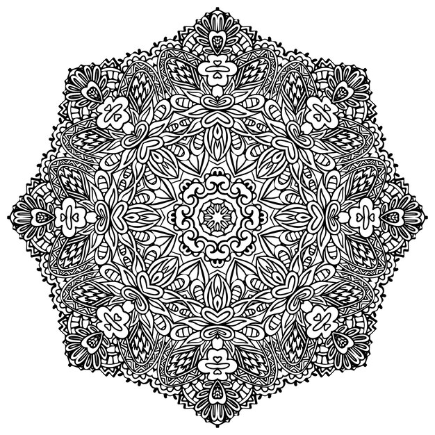 Página de libro para colorear para adultos: alegría para los niños mayores y los coloristas adultos. Arte detallado. Terapia anti-estrés.
