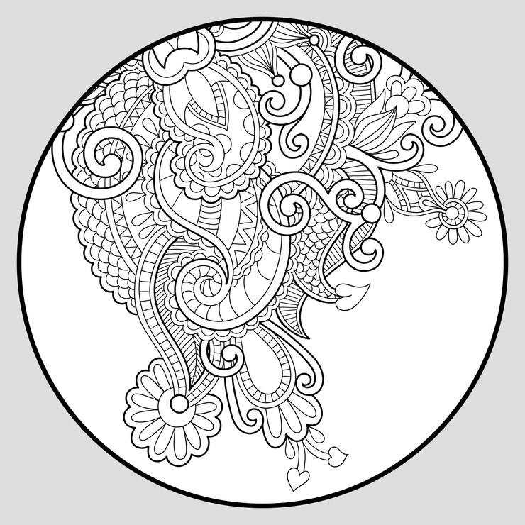 Vector página de libro para colorear para adultos zendala alegría para niños mayores