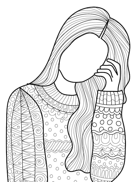 Página de libro para colorear decorativa en estilo henna