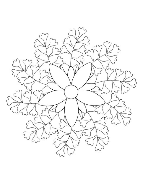 Página del libro para colorear de flores, página del libro para colorear para adultos para Amazon. Página del libro para colorear de flores.