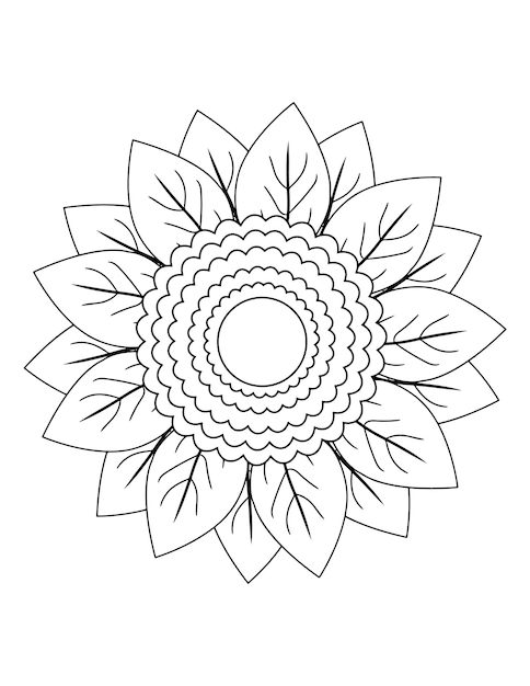 Página del libro para colorear de flores, página del libro para colorear para adultos para Amazon. Página del libro para colorear de flores.