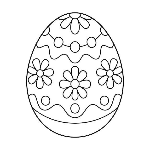 Página de libro de colorear huevos de Pascua dibujada a mano antistres para adultos y niños
