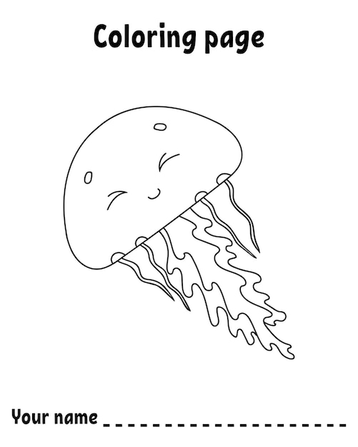 Página de libro para colorear para niños Personaje de estilo de dibujos animados Aislado sobre fondo blanco Ilustración vectorial