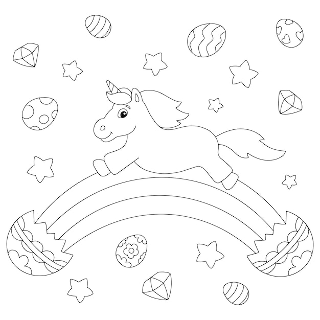 Página de libro para colorear para niños Personaje de estilo de dibujos animados Ilustración vectorial aislado sobre fondo blanco