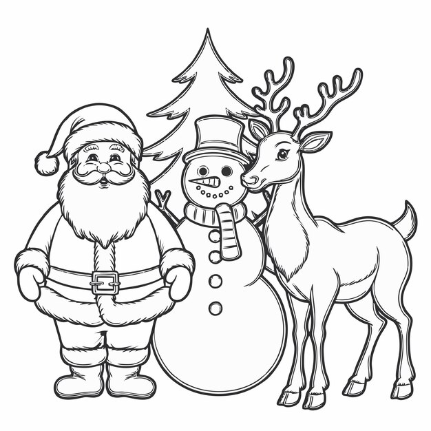 página de libro para colorear de Papá Noel