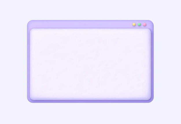 Página web aislada en blanco de la ventana del navegador 3d