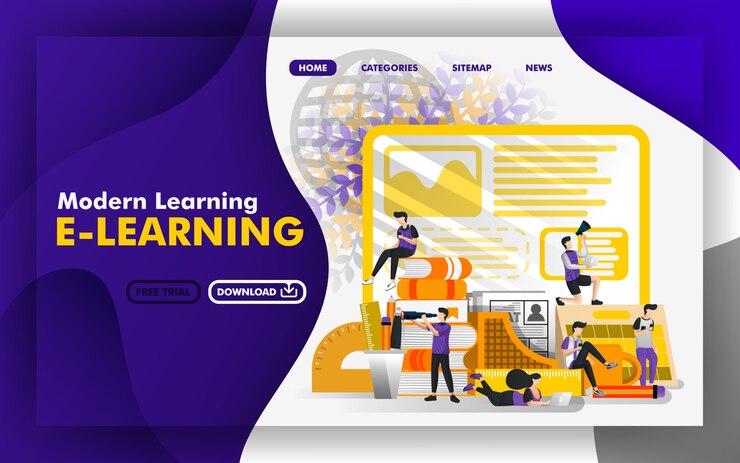 Vector página web de aprendizaje moderno vector