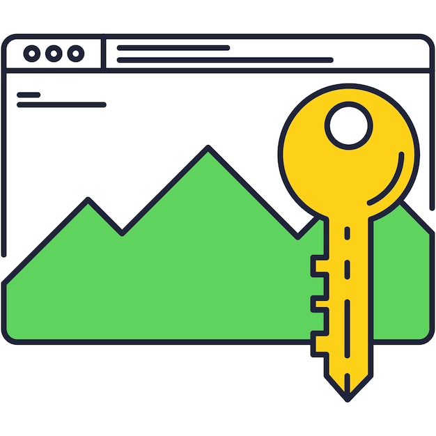 Página web bajo el diseño de icono de vector seguro clave