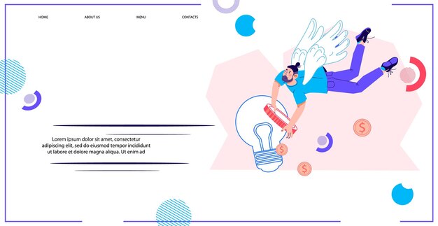 Página web de inversión empresarial y emprendimiento El inversor ángel aporta dinero a la puesta en marcha